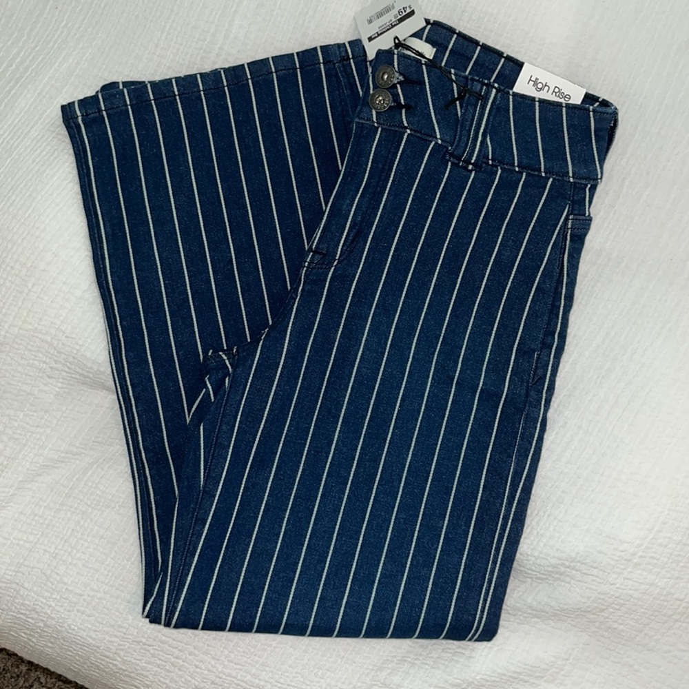Striped Dark wash Jeans